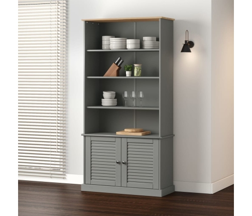 Librería VIGO madera maciza de pino gris 85x35x170 cm