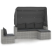 Set de sofás de jardín 4 pzas y cojines ratán sintético gris