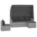Set de sofás de jardín 4 pzas y cojines ratán sintético gris