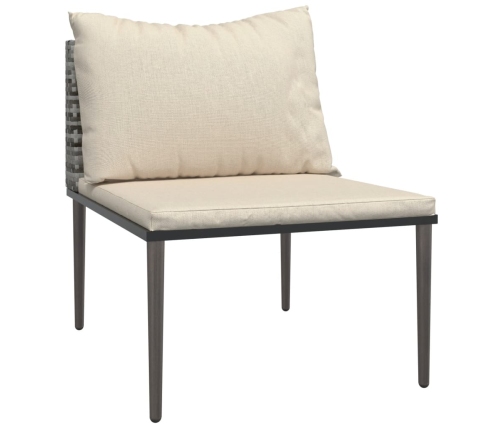 Set de muebles de jardín 5 pzas y cojines ratán sintético gris