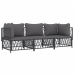Juego muebles de jardín 3 pzas y cojines acero gris antracita