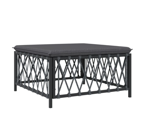 Juego muebles de jardín 4 pzas y cojines acero gris antracita
