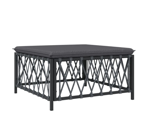 Juego muebles de jardín 5 pzas y cojines acero gris antracita