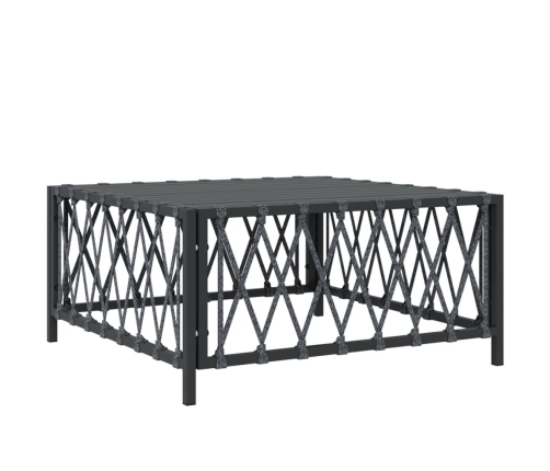 Juego muebles de jardín 5 pzas y cojines acero gris antracita
