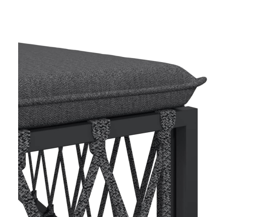 Juego muebles de jardín 4 pzas y cojines acero gris antracita