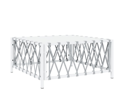Juego de muebles de jardín 6 piezas con cojines acero blanco