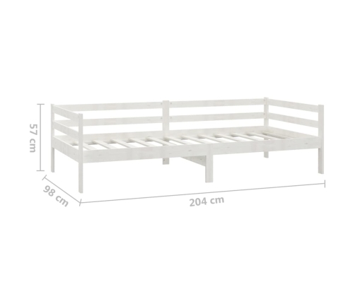 Sofá cama sin colchón madera maciza de pino blanco 90x200 cm