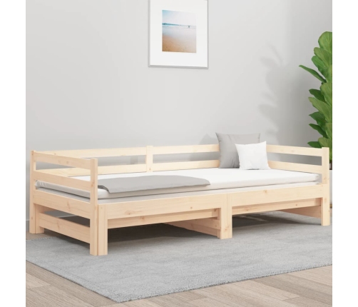 Sofá cama extraíble madera maciza de pino 2x(90x190) cm