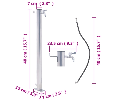 Fuente de agua para jardín acero inoxidable redonda 40 cm