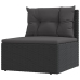 Set muebles de jardín 6 piezas y cojines ratán sintético negro