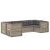 Set de muebles de jardín 6 pzas y cojines ratán sintético gris