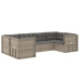 Set de muebles de jardín 6 pzas y cojines ratán sintético gris