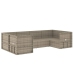 Set de muebles de jardín 6 pzas y cojines ratán sintético gris