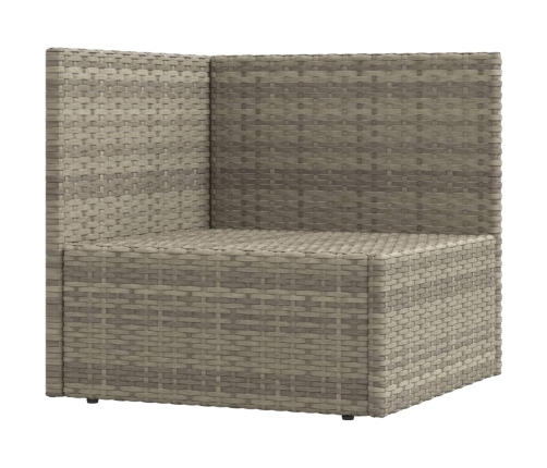 Set de muebles de jardín 6 pzas y cojines ratán sintético gris