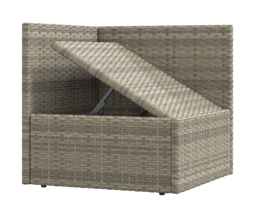 Set de muebles de jardín 6 pzas y cojines ratán sintético gris