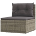 Set de muebles de jardín 6 pzas y cojines ratán sintético gris