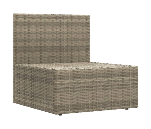 Set de muebles de jardín 6 pzas y cojines ratán sintético gris