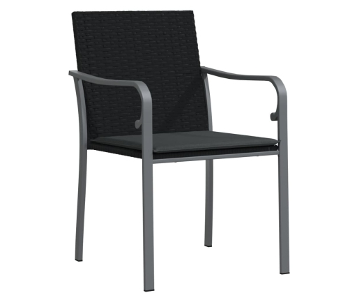 Juego comedor jardín 9 piezas y cojines ratán sintético y acero