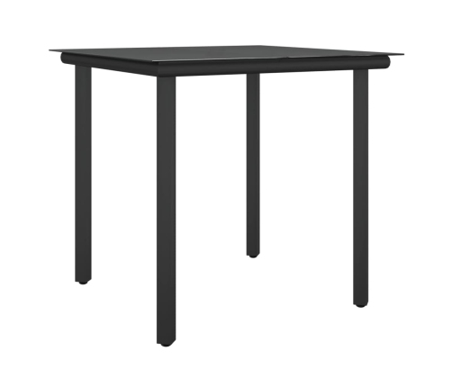 Juego comedor jardín 3 piezas y cojines ratán sintético y acero