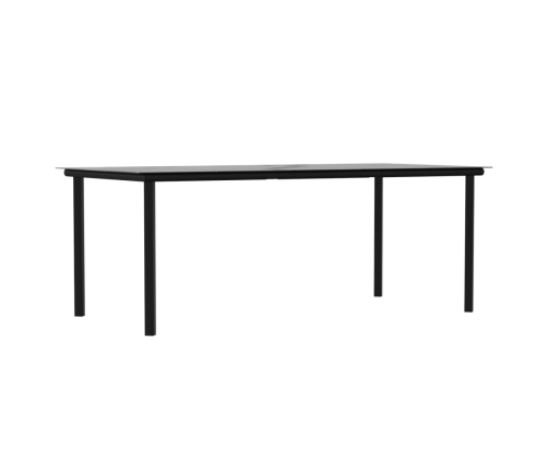 Juego comedor jardín 7 piezas y cojines ratán sintético y acero