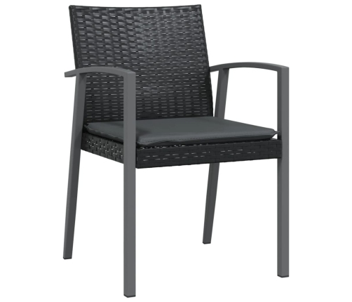 Juego comedor jardín 3 piezas y cojines ratán sintético y acero