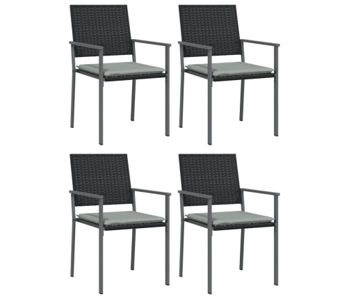 Juego comedor jardín 5 piezas y cojines ratán sintético y acero