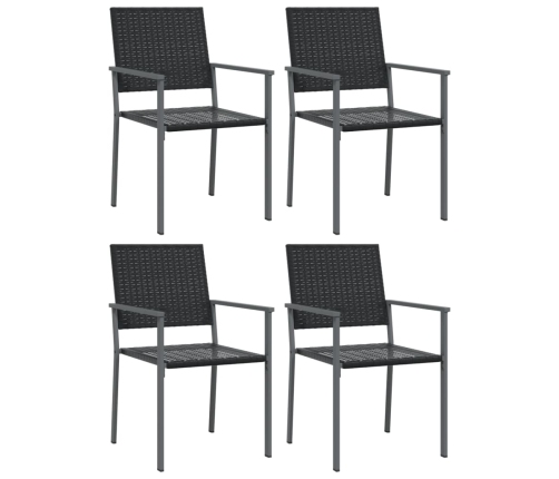 Juego de comedor para jardín 5 piezas ratán sintético y acero