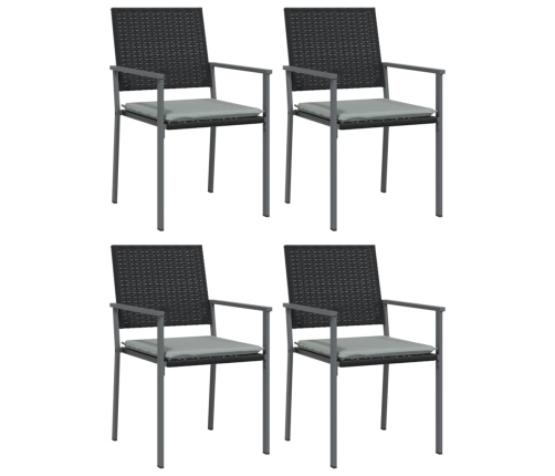 Juego comedor jardín 5 piezas y cojines ratán sintético y acero