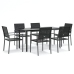 Juego de comedor para jardín 7 piezas ratán sintético y acero