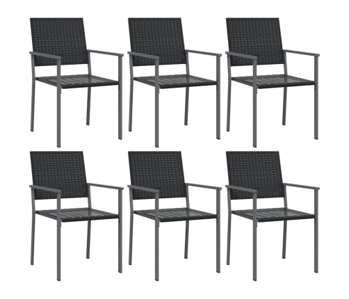 Juego de comedor para jardín 7 piezas ratán sintético y acero