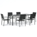 Juego de comedor para jardín 7 piezas ratán sintético y acero