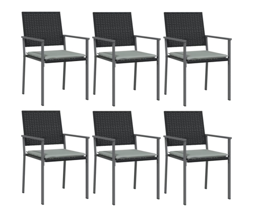 Juego de comedor para jardín 7 piezas ratán sintético y acero