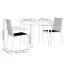 Juego de comedor para jardín 3 piezas acero y textilene negro