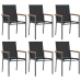 Juego de comedor para jardín 7 piezas acero y textilene negro