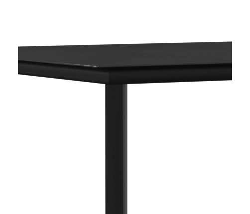 Juego de comedor para jardín 7 piezas acero y textilene negro
