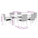 Juego de comedor para jardín 7 piezas acero y textilene negro