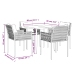 Juego comedor jardín 5 piezas y cojines ratán sintético y acero