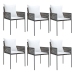 Juego comedor jardín 7 piezas y cojines ratán sintético y acero
