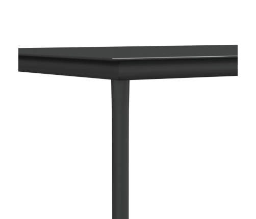 Set comedor jardín 5 pzas y cojines acero ratán sintético negro
