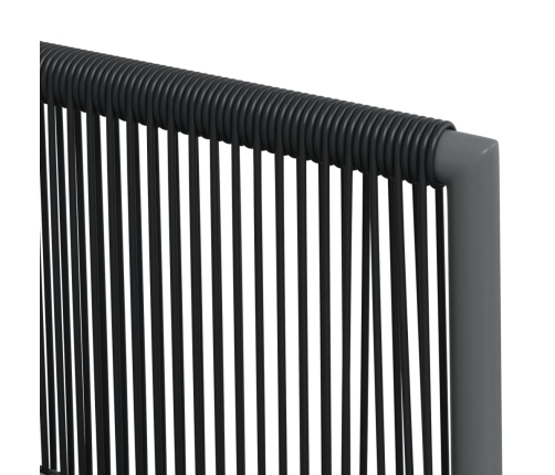 Set comedor jardín 5 pzas y cojines acero ratán sintético negro