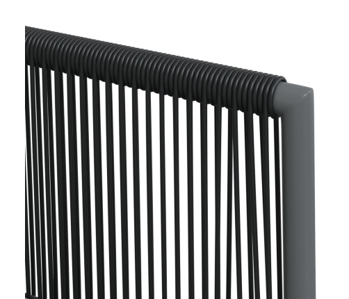 Set comedor jardín 7 pzas y cojines acero ratán sintético negro