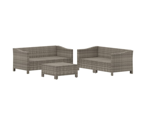 Set de muebles de jardín 5 pzas y cojines ratán sintético gris