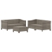 Set de muebles de jardín 5 pzas y cojines ratán sintético gris