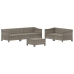 Set de muebles de jardín 6 pzas y cojines ratán sintético gris