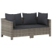 Set de muebles de jardín 6 pzas y cojines ratán sintético gris