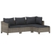 Set de muebles de jardín 6 pzas y cojines ratán sintético gris