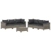 Set de muebles de jardín 7 pzas y cojines ratán sintético gris