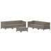 Set de muebles de jardín 7 pzas y cojines ratán sintético gris
