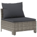 Set de muebles de jardín 7 pzas y cojines ratán sintético gris