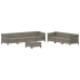 Set de muebles de jardín 8 pzas y cojines ratán sintético gris